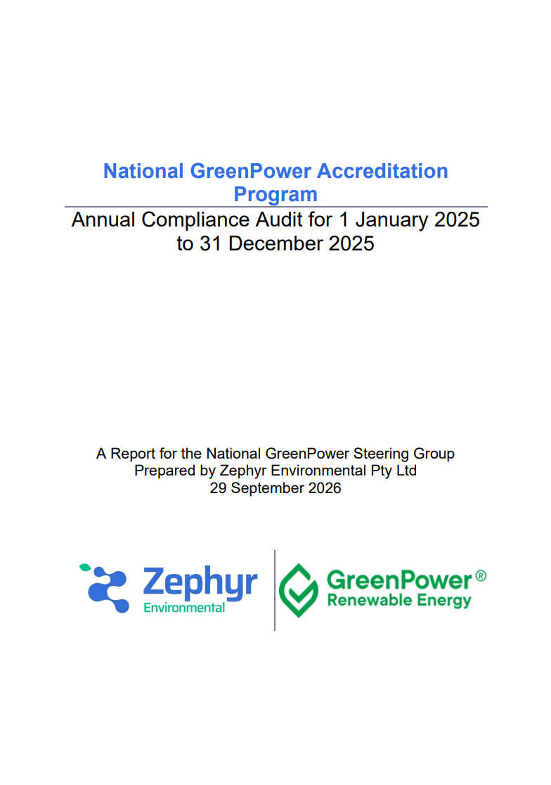 Cover page for the 2025 GreenPower Annual Audit Report