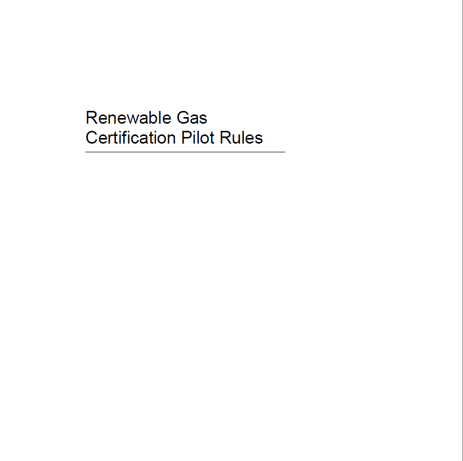 Renewable Gas Certification Rules GreenPower