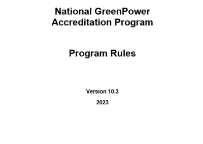 National GreenPower Accreditation Program: Program Rules Version 10.3 2023, GreenPower logo