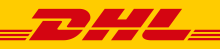 DHL logo with red text on yellow background