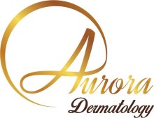 Aurora Dermatology logo gold text