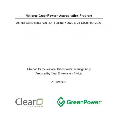 2020 GreenPower Audit Report title page