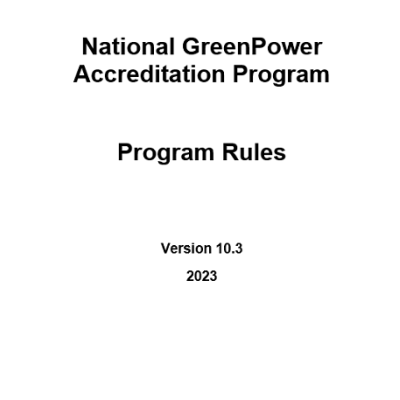 National GreenPower Accreditation Program: Program Rules Version 10.3 2023, GreenPower logo